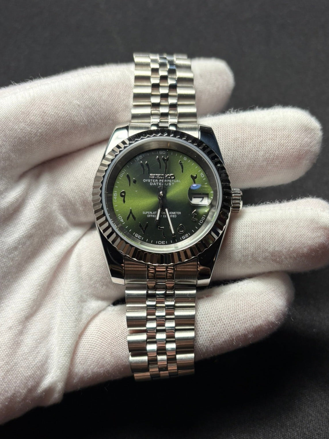 Seiko mod | Datejust Arabic Green