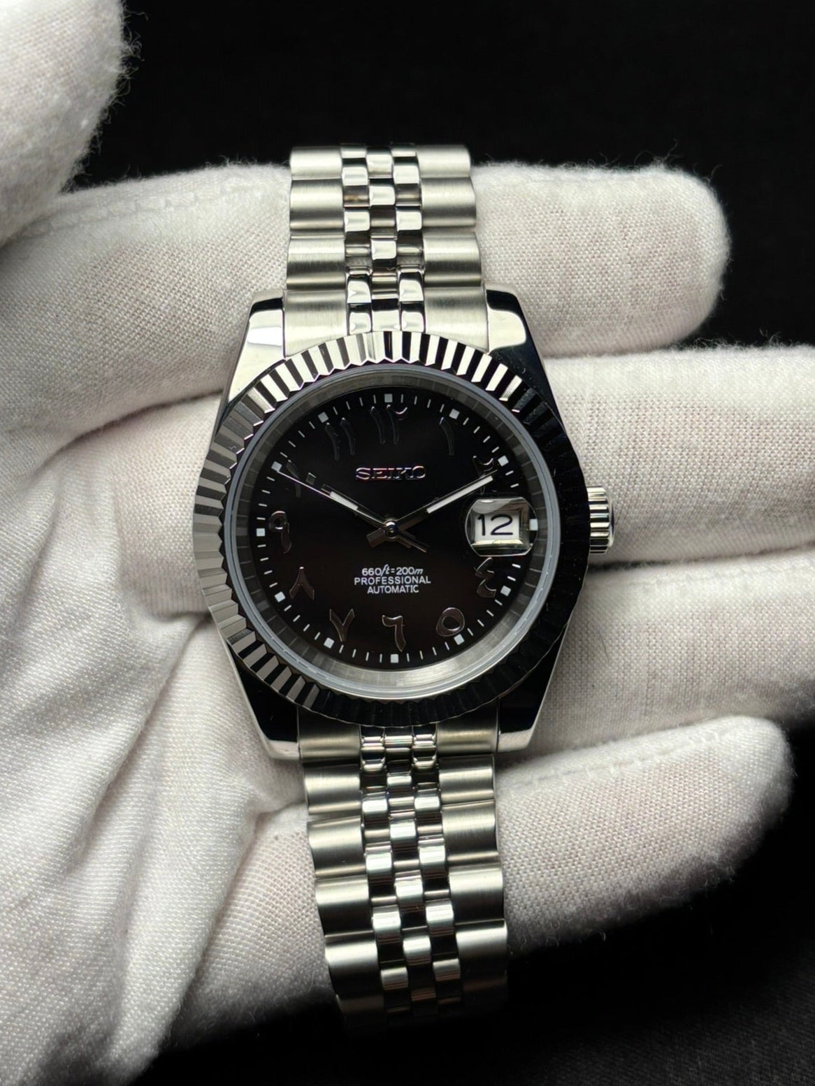 Seiko mod | Datejust Arabic Black
