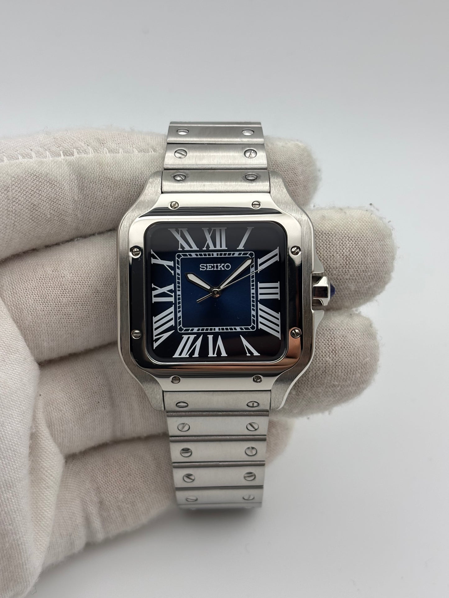 Seiko mod | Santos bleu